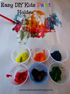 Easy DIY Kids Paint Holder upcycled from old medicine cups