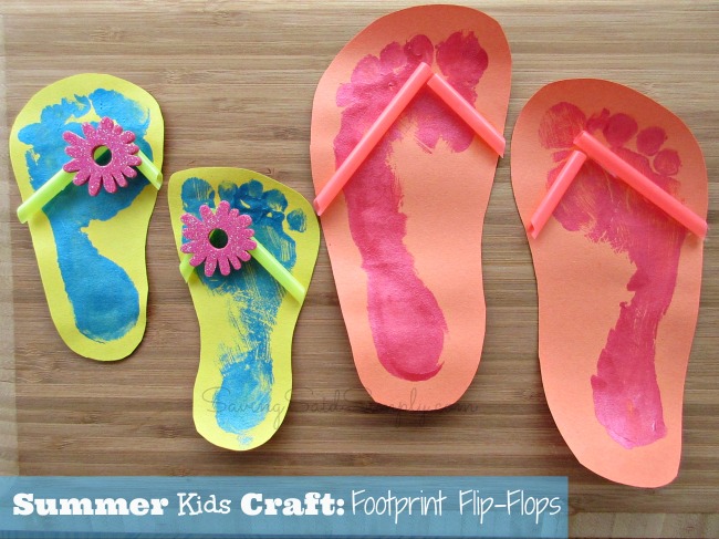 Summer Kids Craft: Footprint Flip Flops - Raising Whasians