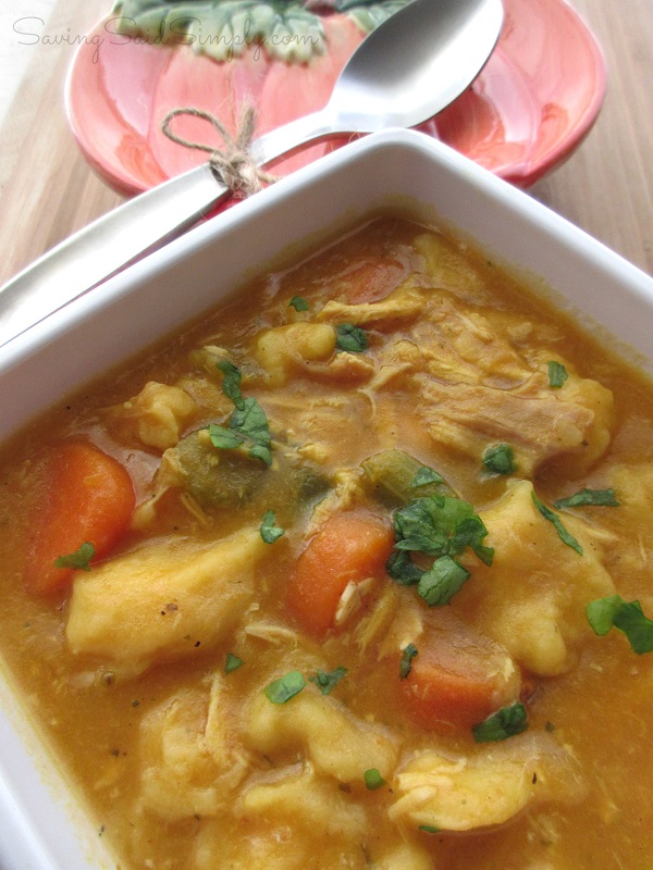 Chicken dumpling pumpkin soup