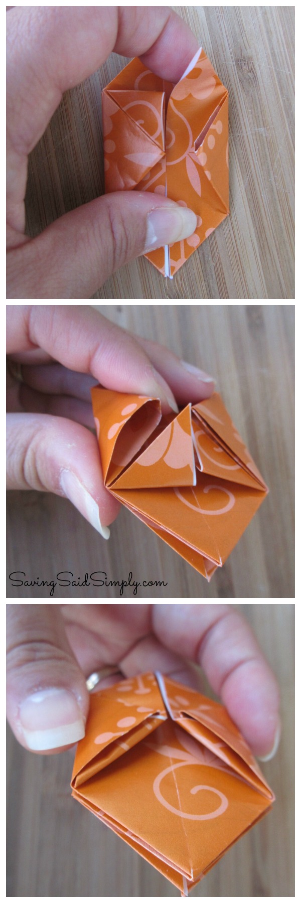 Origami pumpkin tutorial
