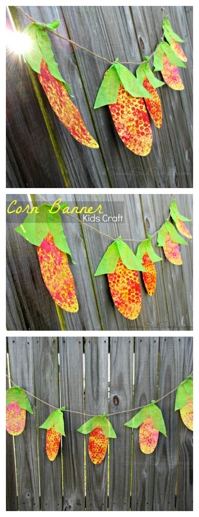 Corn garland craft pinterest