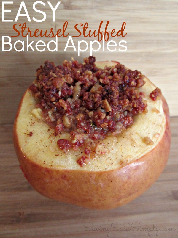 Easy Streusel Stuffed Baked Apple Recipe