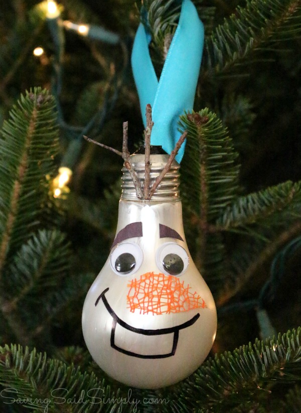 DIY Olaf ornament kids craft Olaf Christmas craft