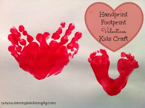 Handprint footprint valentines