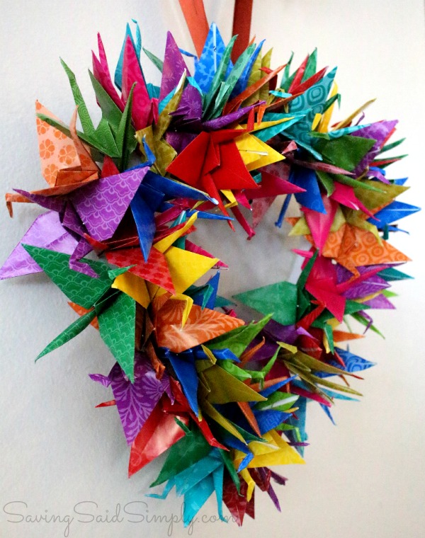 Origami Crane Wreath Craft Tutorial Origami Crane Wreath Craft Tutorial