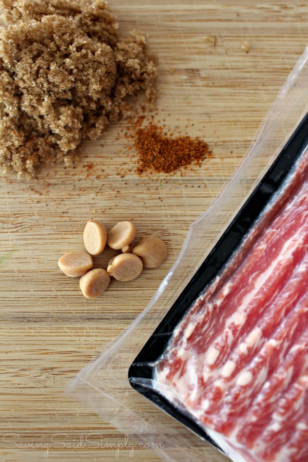 Easy Candied Bacon Recipe with Peanut Butter Drizzle