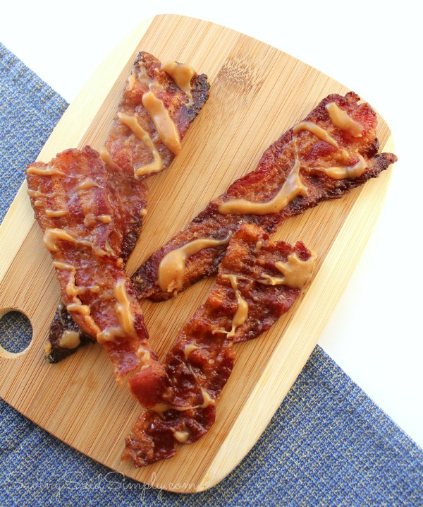 Easy Candied Bacon Recipe with Peanut Butter Drizzle