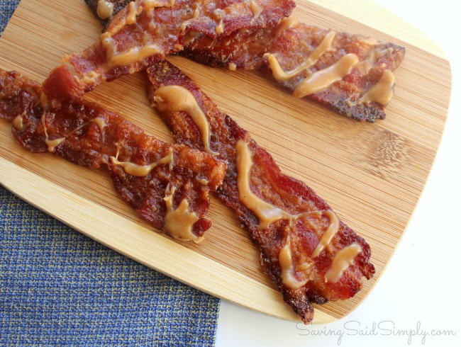 Easy candied bacon recipe with peanut butter drizzle Candy bacon recipe This easy candied bacon with a peanut butter drizzle would be amazing as an appetizer or as a special treat. #Recipe #Appetizer