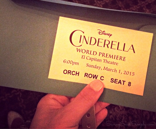 Cinderella premiere ticket