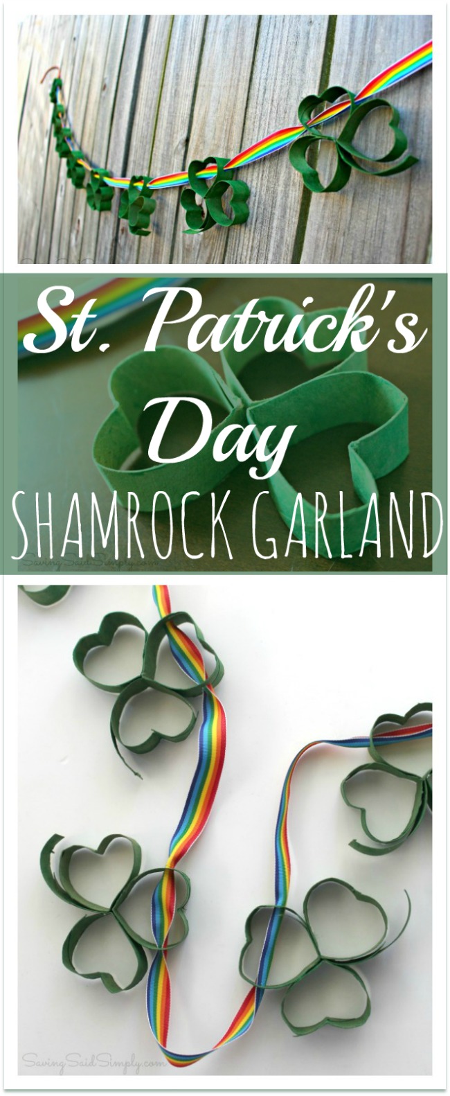 Easy St. Patrick's Day kids craft shamrock garland Easy st patricks day kids craft shamrock garland