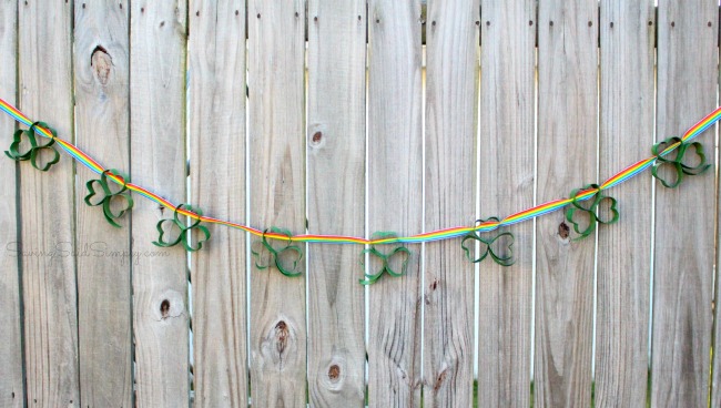 Easy St. Patrick's day kids craft shamrock garland Shamrock garland
