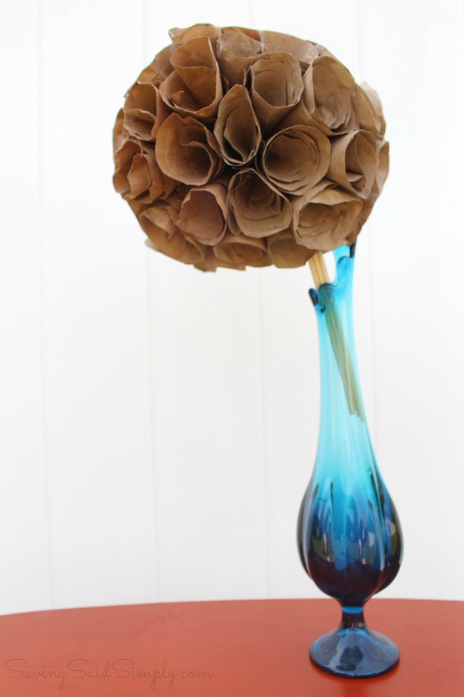 Paper bag flower bouquet craft
