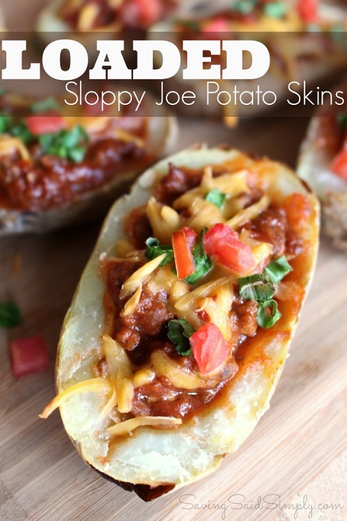 Sloppy joe potato skins appetizer