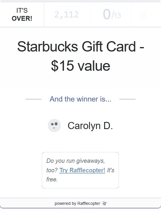 $15 starbucks gift card
