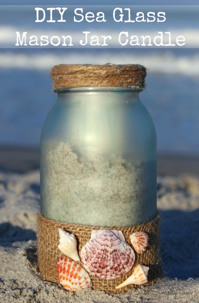 Diy Sea Glass Mason Jar Candle Holder