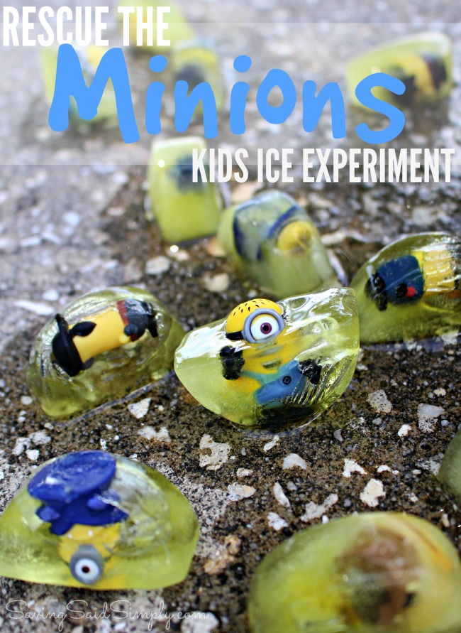 Minions kids activity fun ice experiment