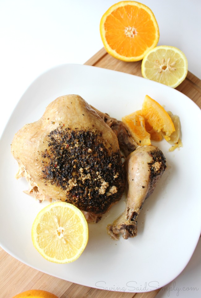 Whole chicken crockpot meal citrus