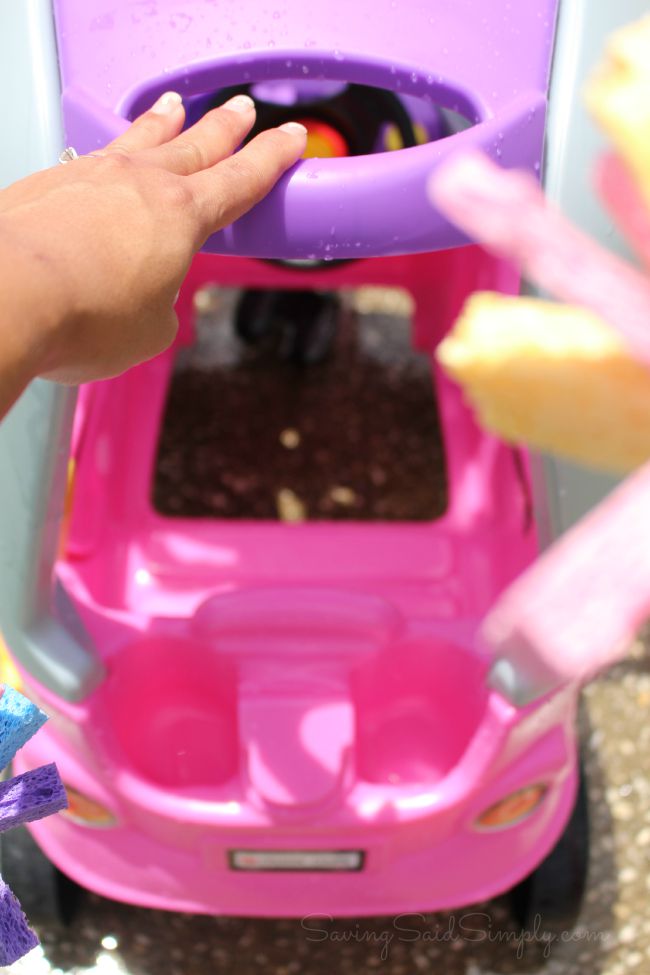 DIY Kid Car Wash | Step2 Easy Turn Coupe Review - Make your own Easy DIY Toddler Car Wash featuring PVC pipes for a fun summer kids activity. Full tutorial, directions & more. Perfect budget water play idea - #DIY #SummerFun #WaterPlay #FunForKids