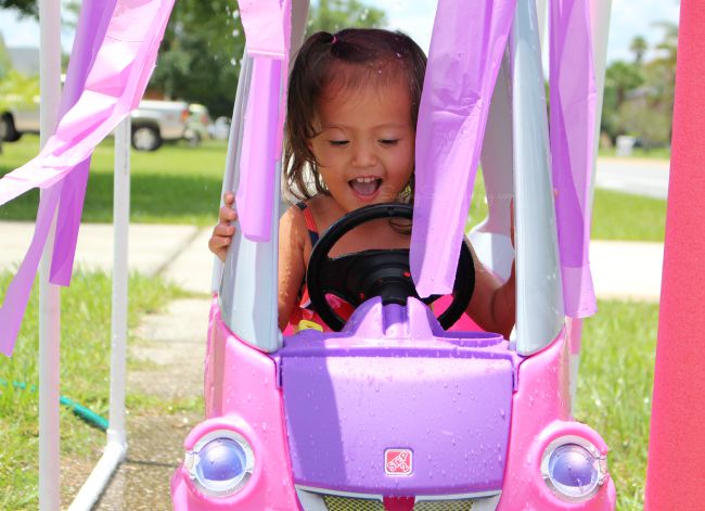 DIY Kid Car Wash | Step2 Easy Turn Coupe Review - Make your own Easy DIY Toddler Car Wash featuring PVC pipes for a fun summer kids activity. Full tutorial, directions & more. Perfect budget water play idea - #DIY #SummerFun #WaterPlay #FunForKids