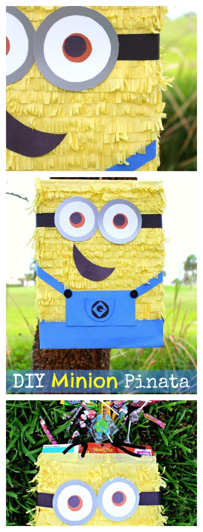DIY minion pinata pinterest DIY Minion Pinata | Great ready for the new Minions Movie with this easy DIY Minions Pinata! Frugal Despicable Me party idea for the kids #PartyPlanning #Minions #KidsParty