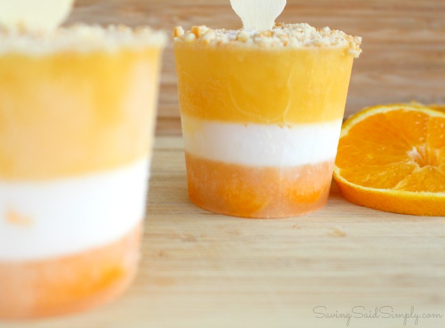 Easy creamsicle popsicles