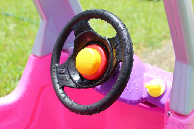 DIY Kid Car Wash | Step2 Easy Turn Coupe Review - Make your own Easy DIY Toddler Car Wash featuring PVC pipes for a fun summer kids activity. Full tutorial, directions & more. Perfect budget water play idea - #DIY #SummerFun #WaterPlay #FunForKids
