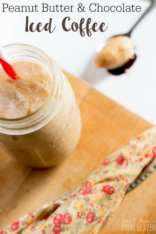 Peanut butter and chocolate iced coffee