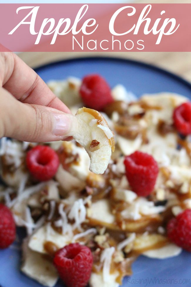 Apple chip nachoes recipe Apple Chip Nachos Recipe | Power Your Lunchbox Pledge - a healthy twist on a classic munchie is perfect for an after school snack. Gluten free, dairy free #Recipe #GlutenFree #DairyFree #HealthyRecipe #Snack