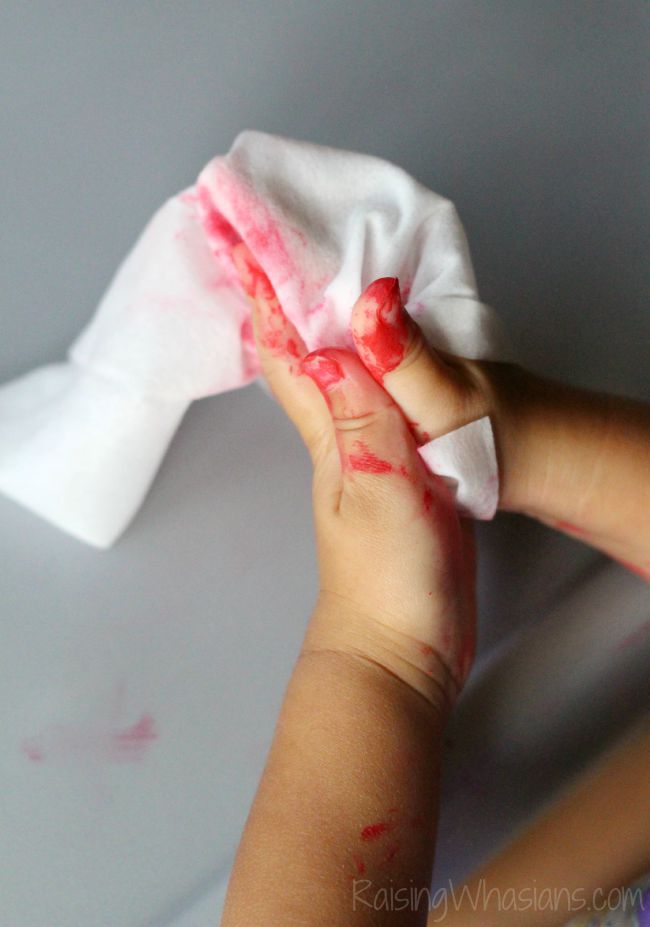 Baby wipes fingerpaint