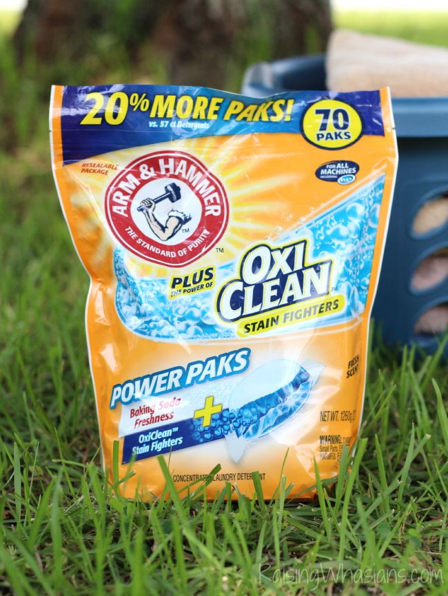 Laundry hacks for busy moms Arm hammer plus Oxiclean power paks review