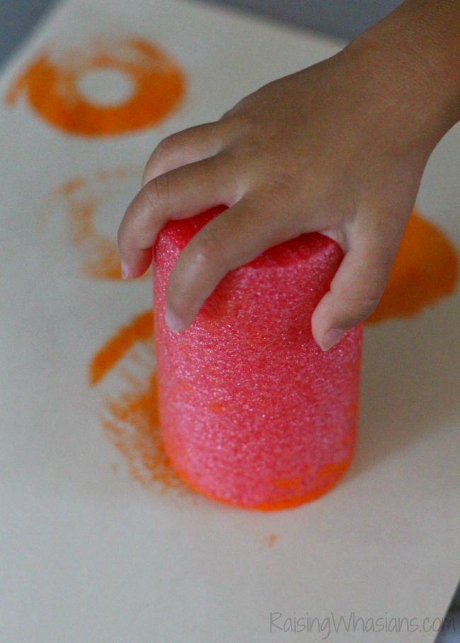 Pool noodle stamps