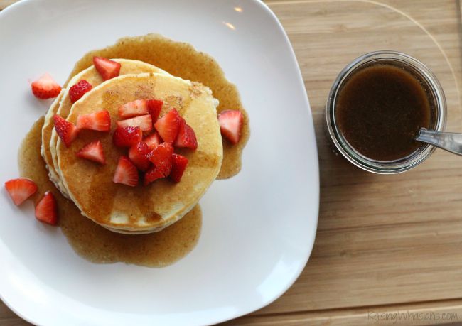 Easy Apple Cider Syrup Recipe + Krusteaz Giveaway | Celebrate National Breakfast Month & Breakfast Night with this easy apple cider syrup recipe, in minutes #Breakfast #Recipe #EasyRecipe #BreakfastRecipe