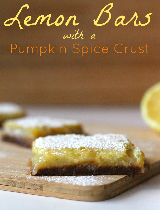 Lemon Bars with a Pumpkin Spice Crust Featuring KitchenIQ | make this delicious fall twist on a classic lemon bars recipe w/ a homemade pumpkin spice crust #Dessert #DessertRecipe #Recipe 