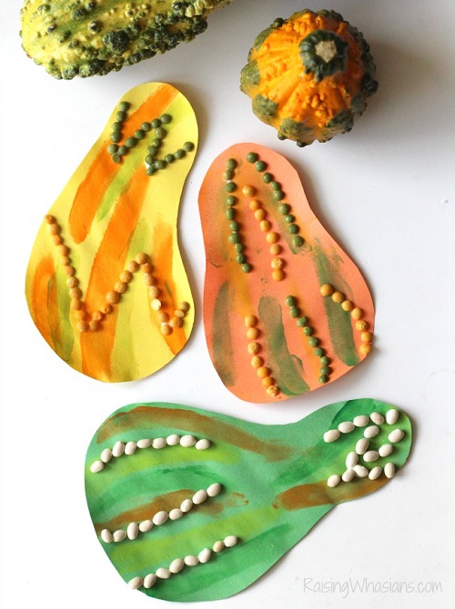Mayflower craft for kids using k cups Fall gourd kids craft
