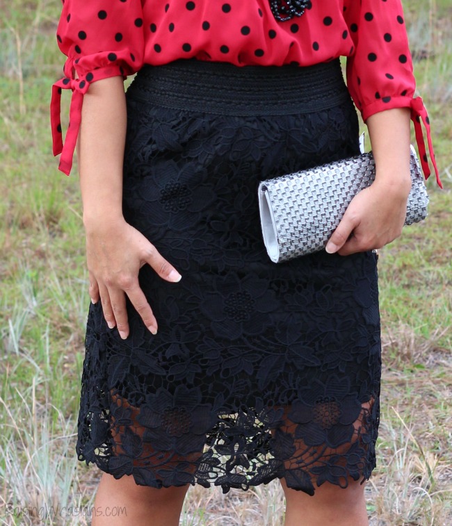Lacy black skirt clearance