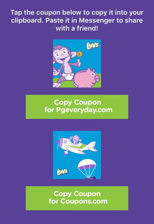 Luvs coupons promoji