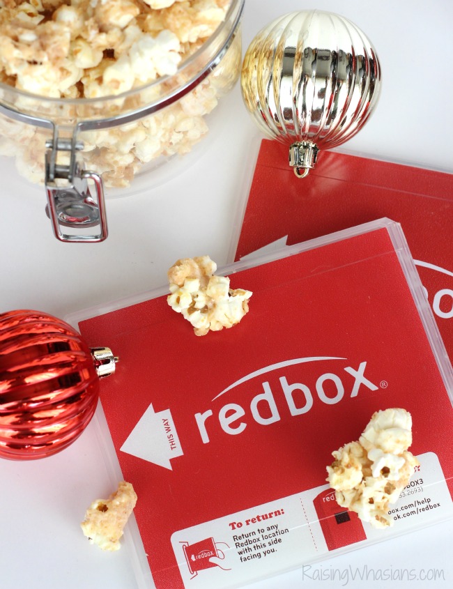 Sugar cookie popcorn recipe Redbox Redbox movie holiday gift idea - Sugar Cookie Popcorn Recipe + Redbox Giveaway | make this festive and easy homemade popcorn for the holidays, perfect for gifting! - This popcorn recipe would be perfect as a teacher gift. #HolidayGift #TeacherGift #Recipe #Snack