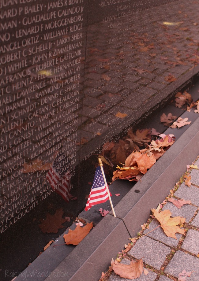 Vietnam memorial sunset