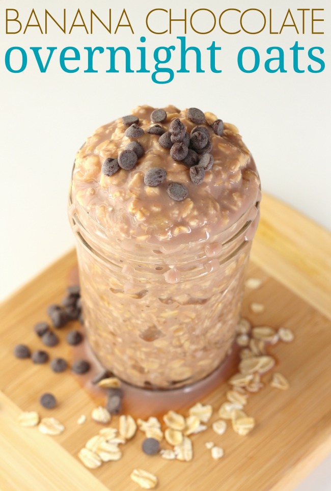 Banana Chocolate Overnight Oats for busy school mornings | Make this delicious and easy Banana Chocolate Overnight Oats recipe to fuel your child