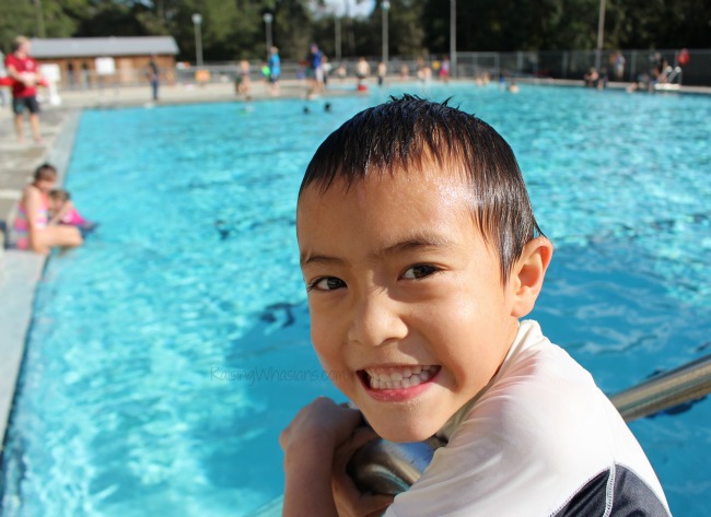 Boy scouts swimming