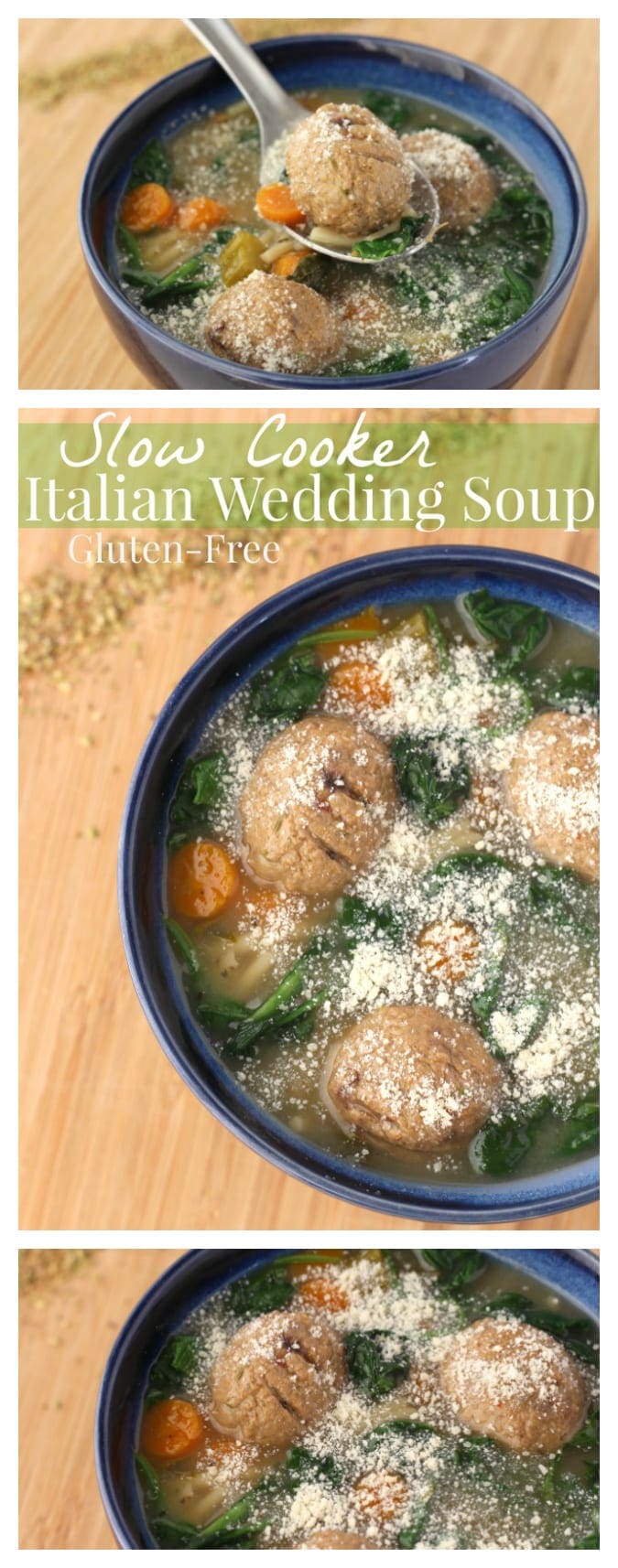 Gluten-Free Slow Cooker Italian Wedding Soup Recipe | A delicious healthier twist on a hearty soup for the family, made in your crock pot, no gluten #Recipe #SlowCooker #Soup #EasyRecipe #GlutenFree #GlutenFreeRecipe