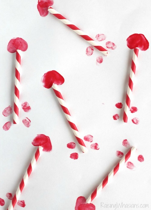 Cupids arrows thumbprint craft
