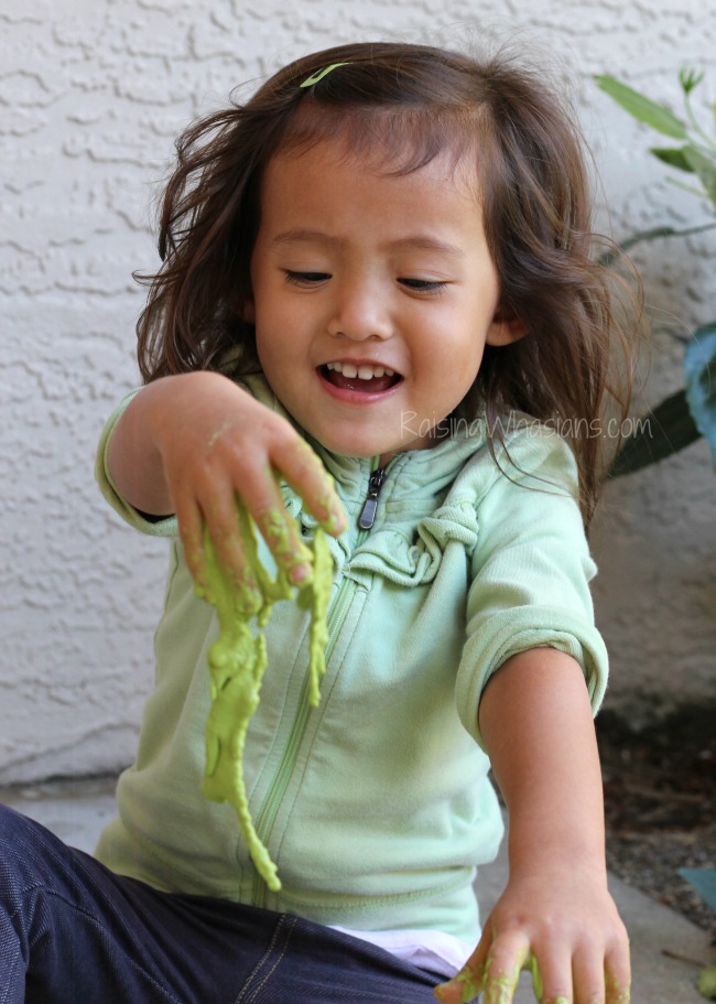 Edible St. Patrick's Day slime for kids Homemade green slime allergy safe