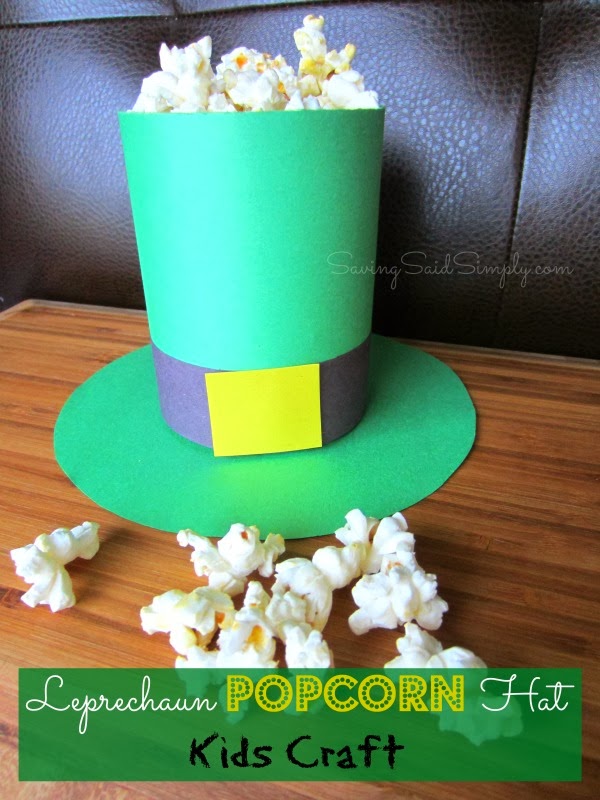 Edible St. Patrick's Day slime for kids Leprechaun popcorn hat kids craft