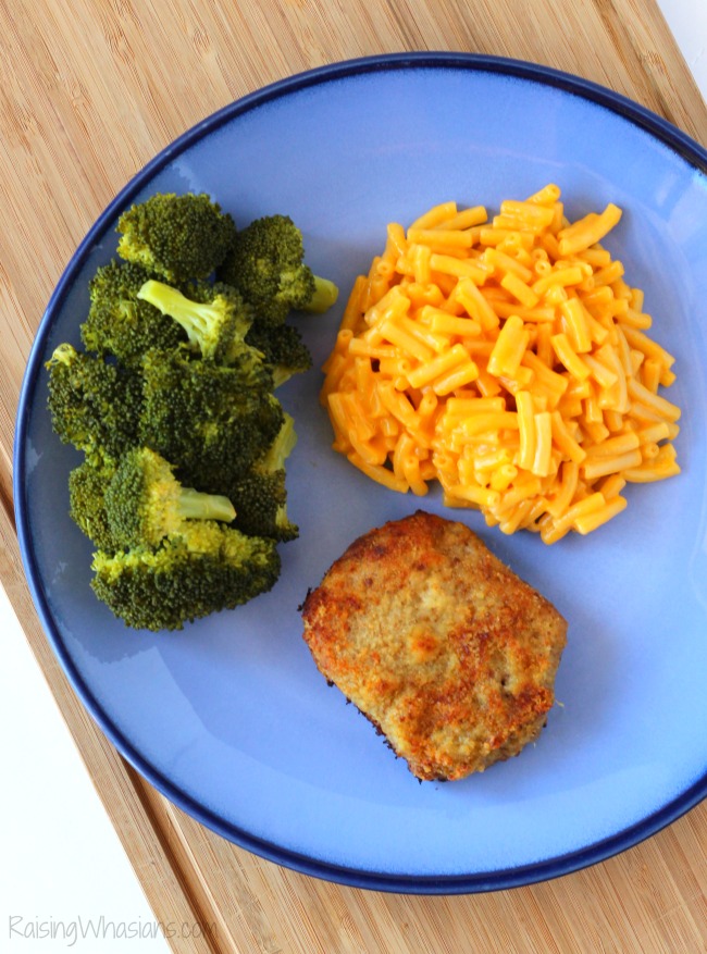 Stuffing crusted pork chops