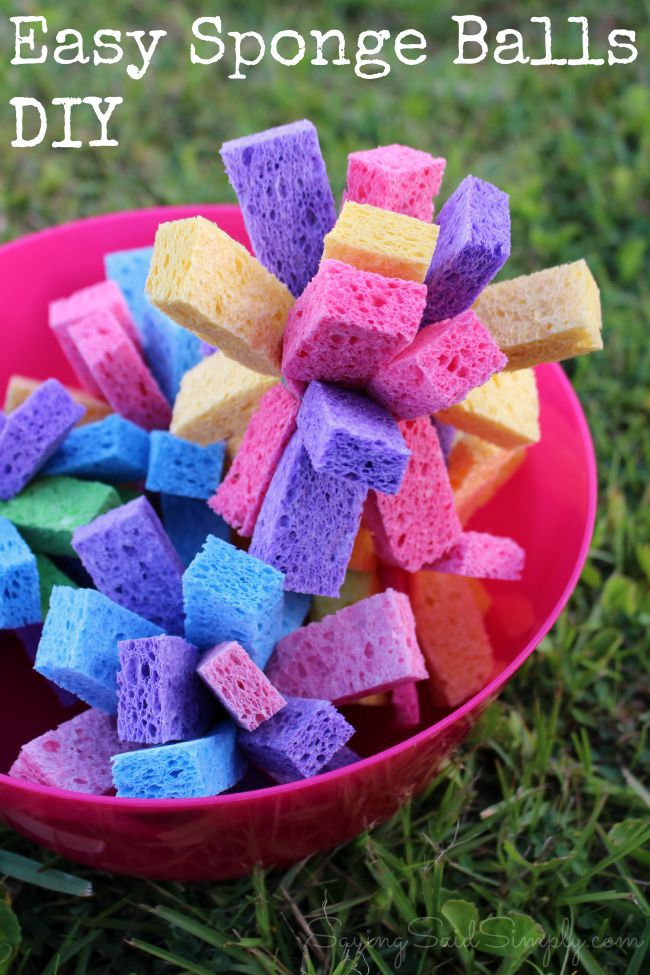 DIY sponge balls for kids