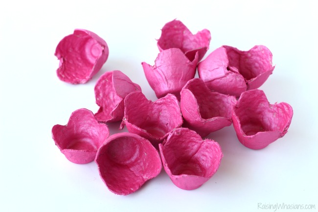 Egg carton cherry blossom craft