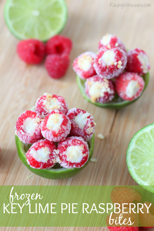 Frozen key lime pie raspberry bites