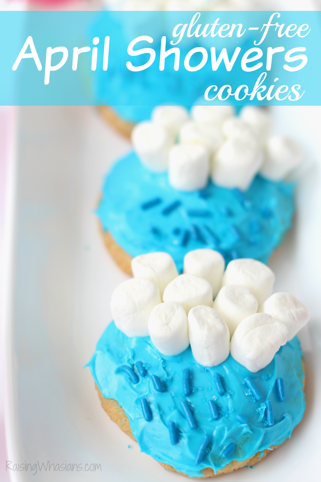 Gluten free April showers cookies recipe Gluten Free April Showers Cookies Recipe | Celebrate a rainy day with these adorable and easy to make gluten free sugar cookies! FUN hands on kids activity #GlutenFree #Recipe #Dessert
