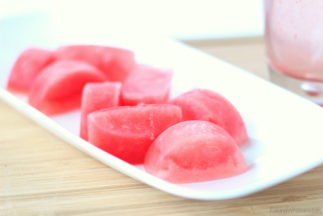 Watermelon Coconut Fruit Ice Cubes | My healthy secret to drinking more water! Easy to make fruit infused ice cubes. Perfect healthy drink idea #Recipe #SummerRecipe